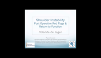 Shoulder instability - post op red flags...