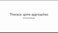 Thoracic approaches to the spine...