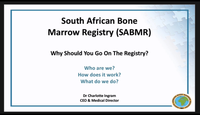 SA Bone Marrow Registry: Why you should join the registry...