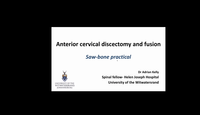 Anterior cervical discectomy and fusion. Saw-bone practical...