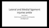 Lateral and medial ligament injuries of the ankle...