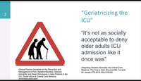 Analgosedation of the Elderly in ICU...