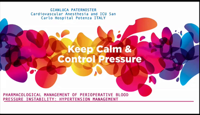 Pharmacological Management of Peri-operative Blood Pressure...