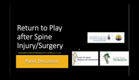 Panel Discussion On Return To Play After Spine Injury Or Surgery...
