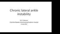 Chronic Lateral Ankle Instability...