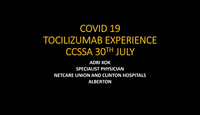 COVID-19 - Tocilizumab experie...