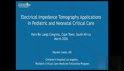 EIT Applications in Paediatric and Neonatal Critical Care...