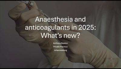 Anaesthesia & anticoagulants i...