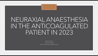 Anticoagulants and neuraxial a...