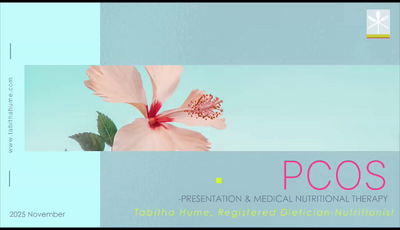 Medical Nutrition Therapy of PCOS (57:57)
By: Ms. Tabitha Hume
FOM: Diabetes & Endocrinology Dietetics OB/GYN & Womens Health
Aetiology, diagnostics, physiology of PCOS and cureent nutrition therapy approaches. Medical Nutrition Therapy of P...