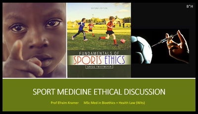 Sports Medicine Ethical Discussion...