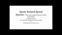 Sports related spinal injuries...