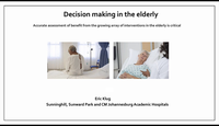 Decision making in the elderly...