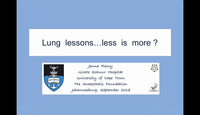 Lung Lessons - less is more...