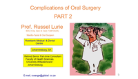 Part 2 - Complications of oral surgery...
